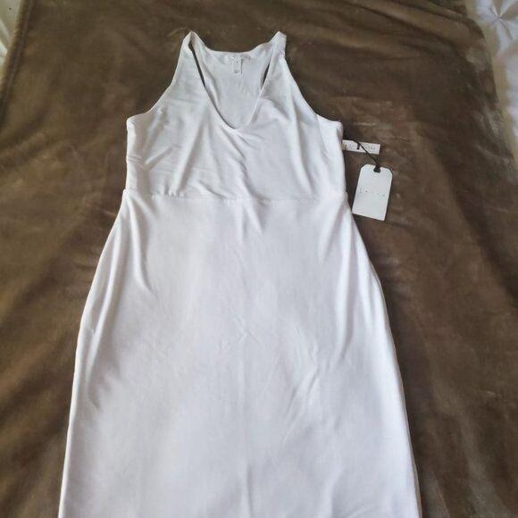Leith Womens Dress White M Stretch Body Con Mini Racerback Tank Dress New - Picture 5 of 7